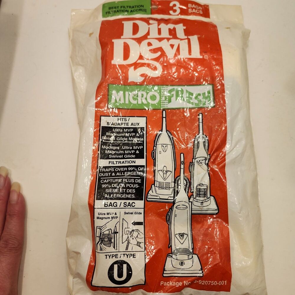 Dirt Devil MicroFresh Type U Vacuum Cleaner Bags (Lot of 3)
